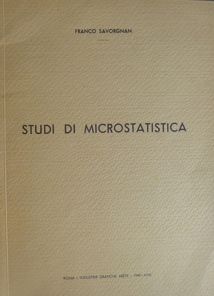 Studi di microstatistica.