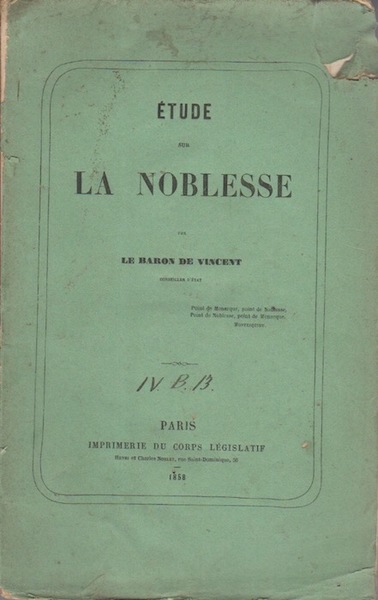Etude sur la noblesse.