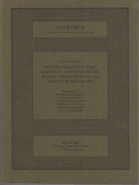 Pre-Columbian, Central American, North American Indian, Eskimo, Oceanic and African …