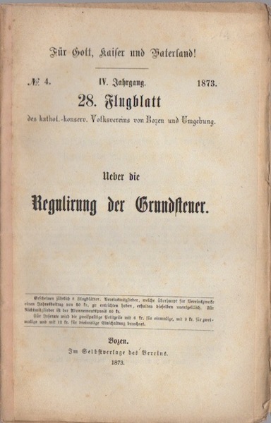 Ueber die Regulirung der Grundsteuer.