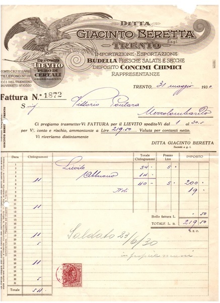 Ditta Giacinto Beretta: Trento.