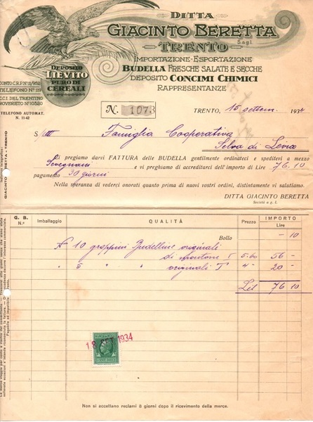 Ditta Giacinto Beretta: Trento.