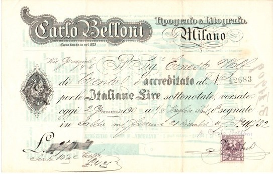 Stabilimento tipo litografico Carlo Belloni: Milano.