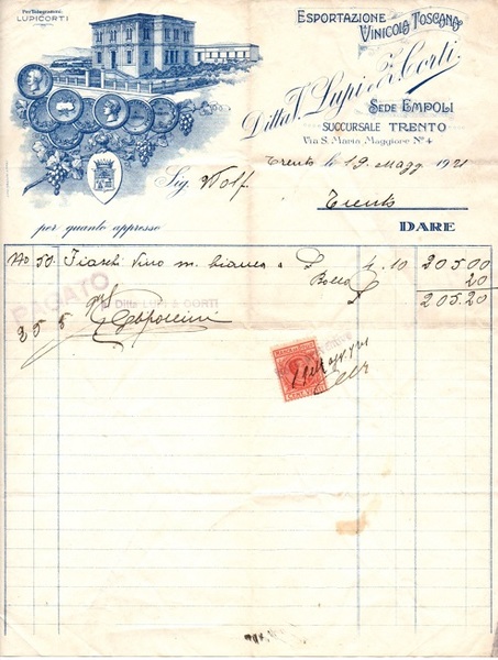 Ditta V. Lupi e Z. Corti: Empoli, Trento.