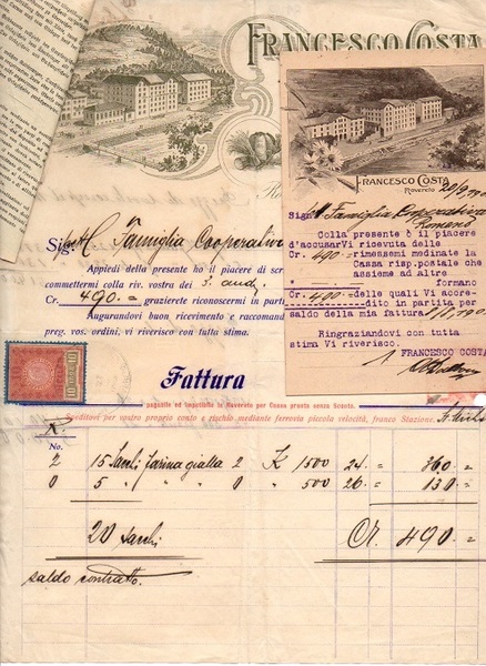 Francesco Costa: Rovereto: stabilimento molini e brillatojo riso.