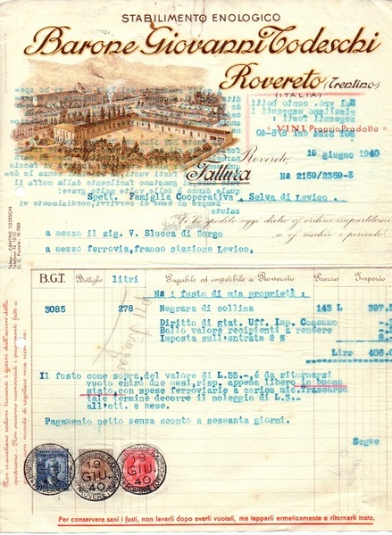 Stabilimento enologico Barone Giovanni Todeschi: Rovereto (Trentino).