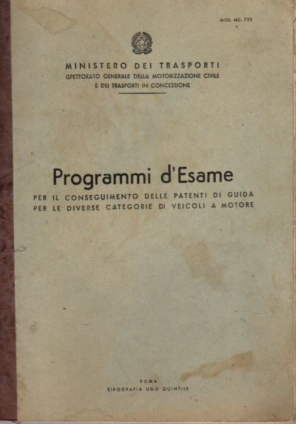 Programmi d'esame per il conseguimento delle patenti di guida per …