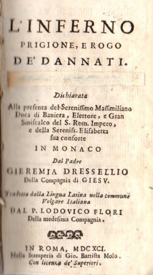L'inferno prigione, e rogo de' dannati.