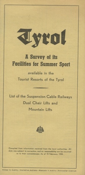 Tyrol, A Survey of its Facilities for Summer Sport.