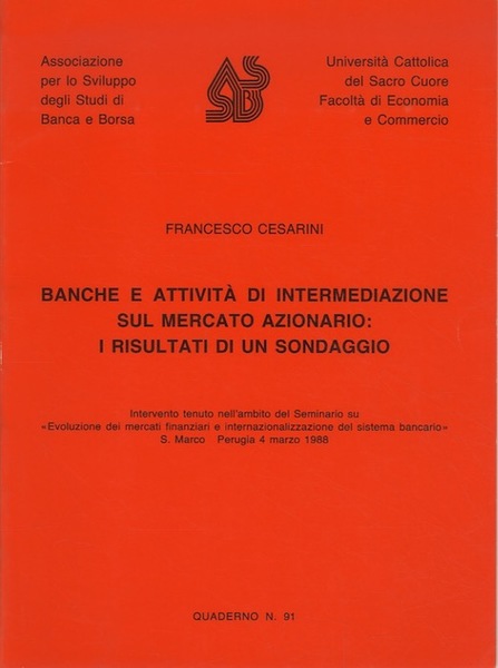 Banche e attivitÃ di intermediazione sul mercato azionario: i risultati …