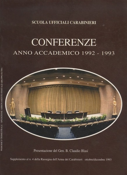 Scuola ufficiali carabinieri: conferenze: anno accademico 1992-1993.
