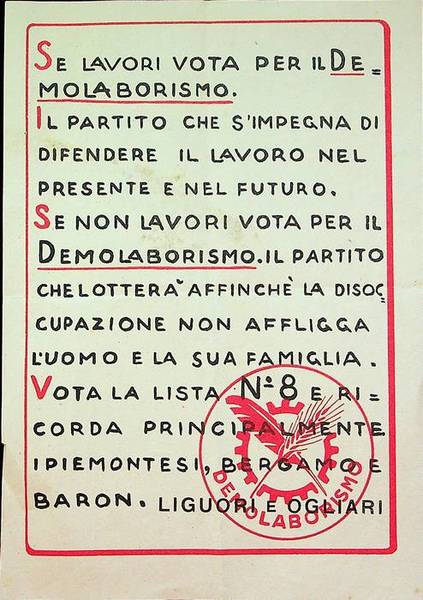 Se lavori vota per il Demolaborismo.