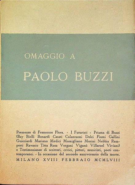 Omaggio a Paolo Buzzi: Milano 1958.