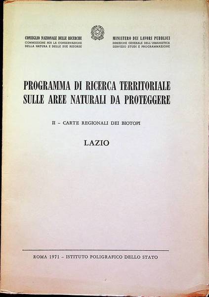 Programma di ricerca territoriale sulle aree naturali da proteggere: II. …
