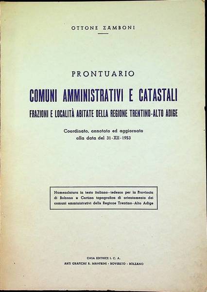 Comuni amministrativi e catastali frazioni e localitÃ abitate della Regione …