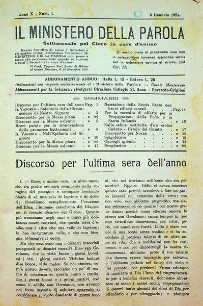 Il ministero della parola: settimanale pel Clero in cura d'anime: …