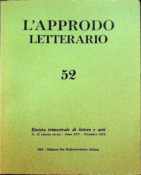 L'approdo letterario: rivista trimestrale di lettere e arti: N. 52 …
