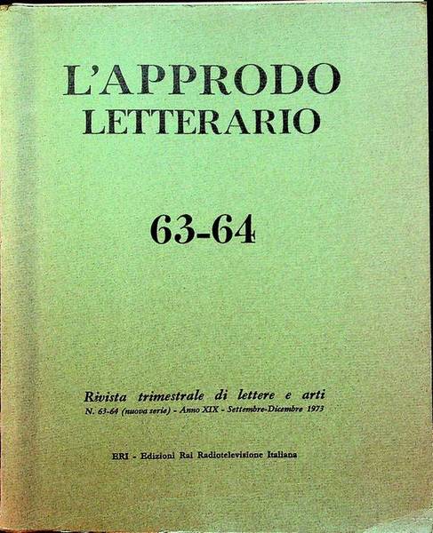 L'approdo letterario: rivista trimestrale di lettere e arti: N. 63-64 …