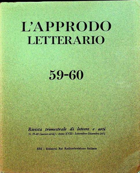 L'approdo letterario: rivista trimestrale di lettere e arti: N. 59-60 …