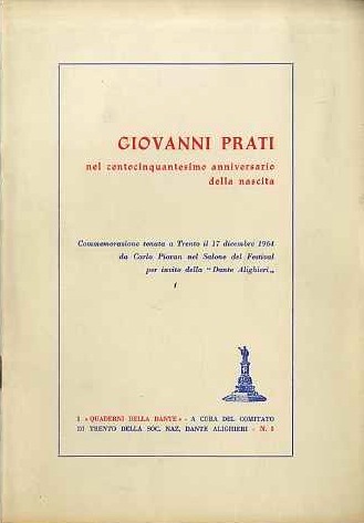 Giovanni Prati nel centocinquantesimo anniversario della nascita: commemorazione tenuta a …