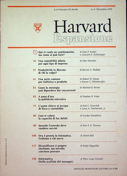 Harvard espansione: N.4 (settembre 1979).