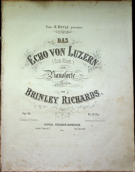 Das Echo von Luzern (Roch Albert): Pianoforte: Op. 61.