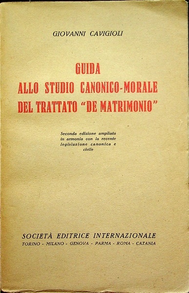 Guida allo studio canonico-morale del trattato De matrimonio.