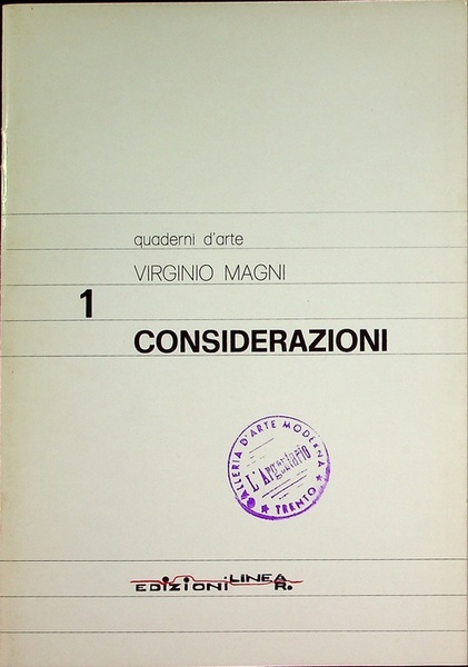 Considerazioni sul problema dell'arte oggi.