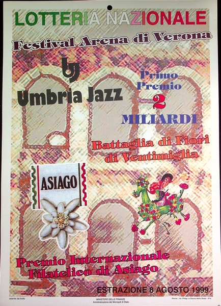 Lotteria nazionale: Festival Arena di Verona: premio internazionale filatelico di …
