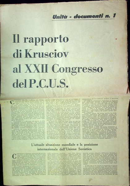Il rapporto di Krusciov al XXII Congresso del P.C.U.S.