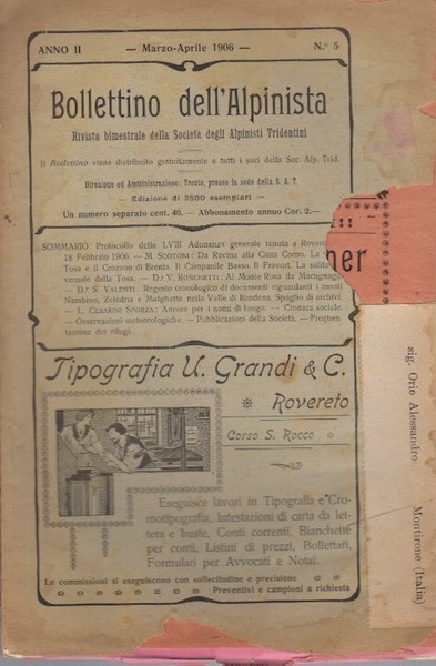 Bollettino dell'alpinista: rivista bimestrale della SocietÃ degli alpinisti tridentini: A. …