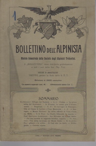 Bollettino dell'alpinista: rivista bimestrale della SocietÃ degli alpinisti tridentini: A. …