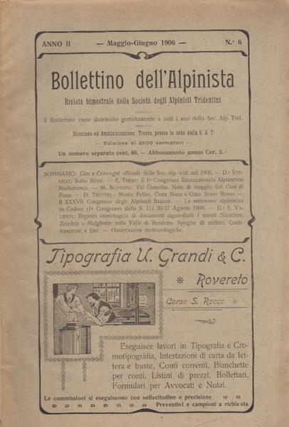 Bollettino dell'alpinista: rivista bimestrale della SocietÃ degli alpinisti tridentini: A. …