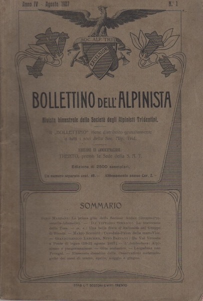 Bollettino dell'alpinista: rivista bimestrale della SocietÃ degli alpinisti tridentini: A. …