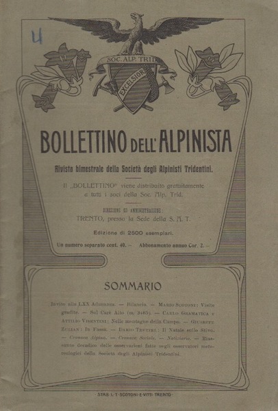 Bollettino dell'alpinista: rivista bimestrale della SocietÃ degli alpinisti tridentini: A. …