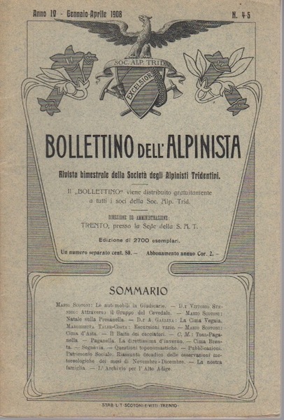 Bollettino dell'alpinista: rivista bimestrale della SocietÃ degli alpinisti tridentini: A. …