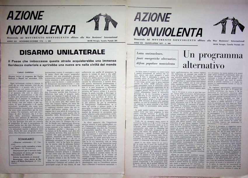 Azione nonviolenta: bimestrale del Movimento Nonviolento affiliato alla War Resisters' …