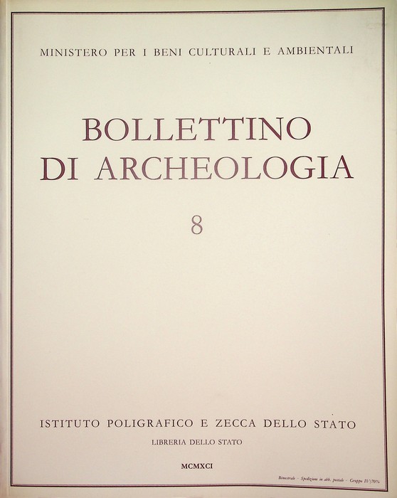 Bollettino di archeologia: 8 (1991).