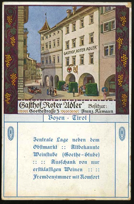 Bozen. Tirol. Gasthof Roter Adler.