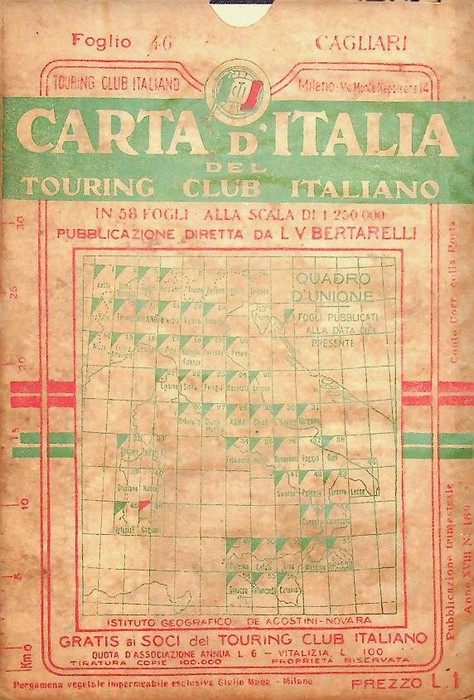 Carta d'Italia del Touring Club Italiano: 46: Cagliari.