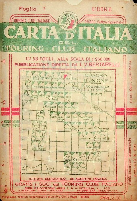 Carta d'Italia del Touring Club Italiano: 7: Udine.