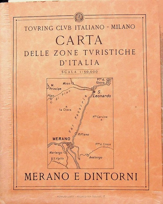 Carta delle zone turistiche d'Italia: Merano e dintorni.