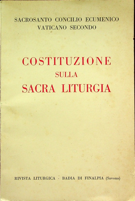 Costituzione sulla sacra liturgia.