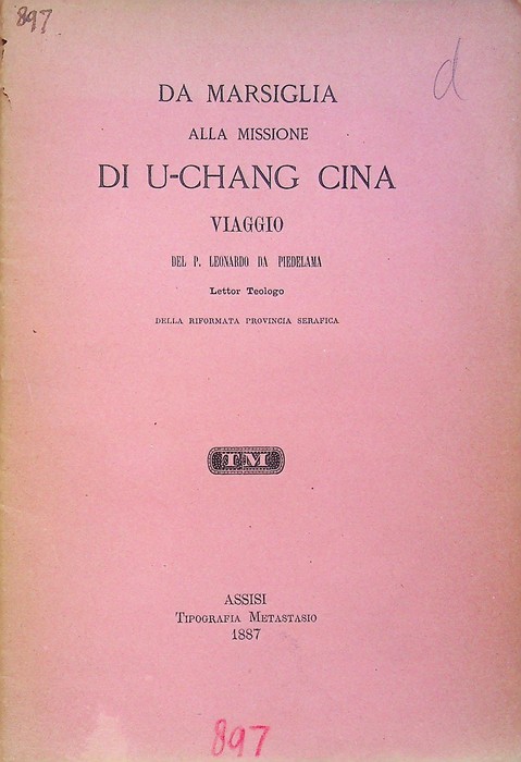 Da Marsiglia alla missione di U-Chang Cina: viaggio.