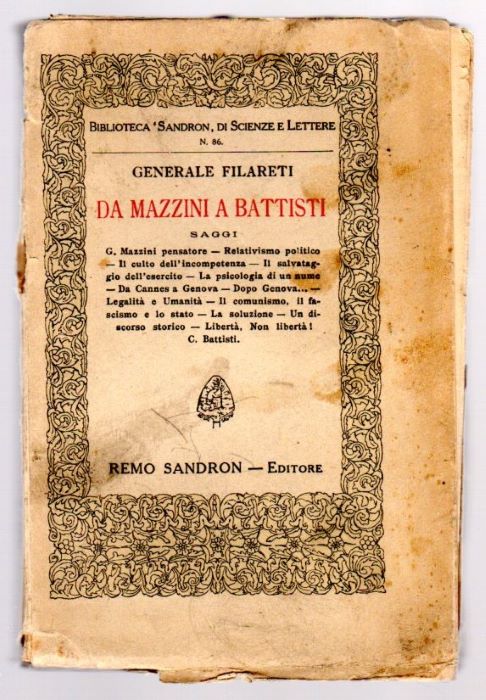 Da Mazzini a Battisti: saggi.