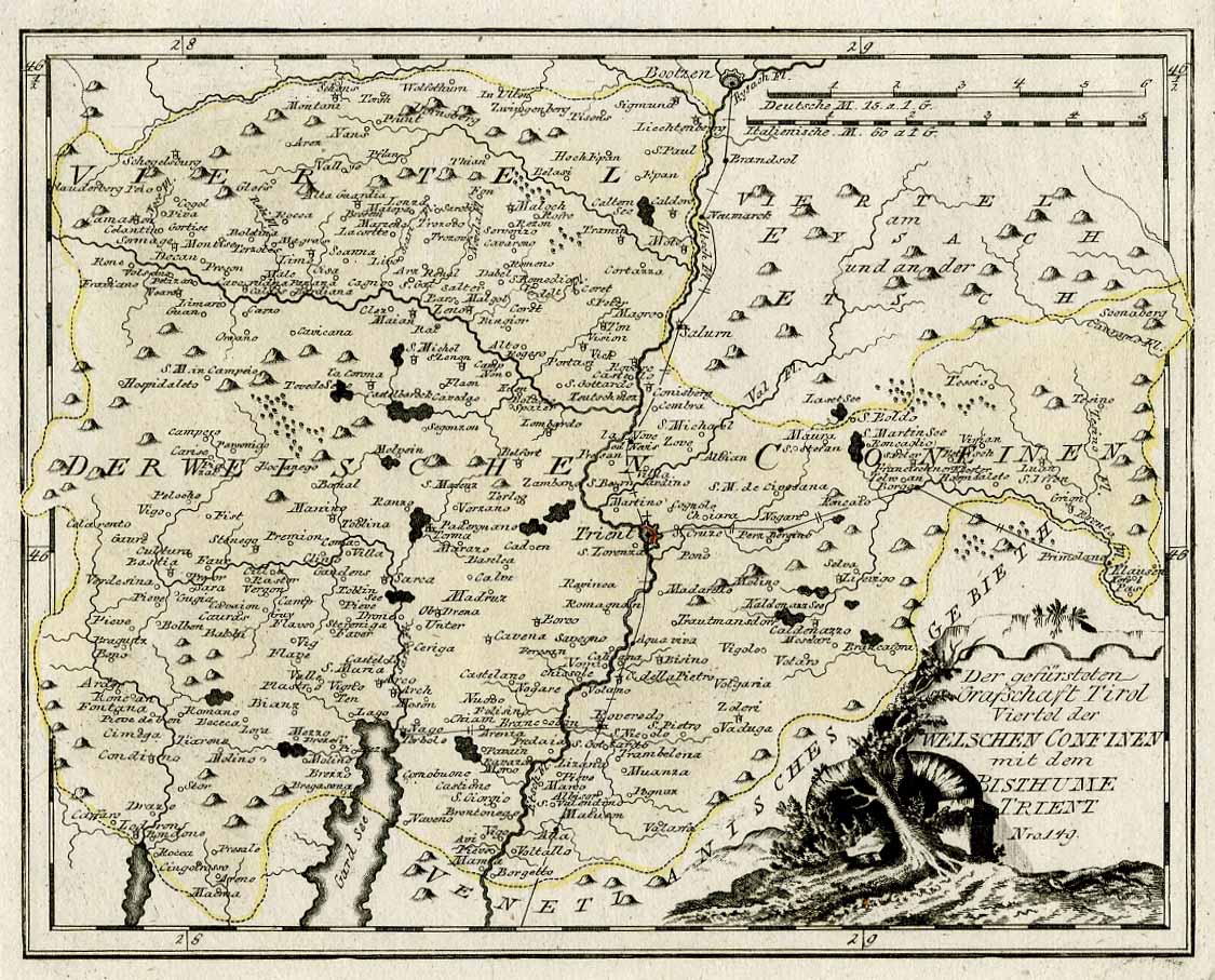 Der gefÃ¼rsteten Grafschaft Tirol Viertel der welschen Confinen mit dem …