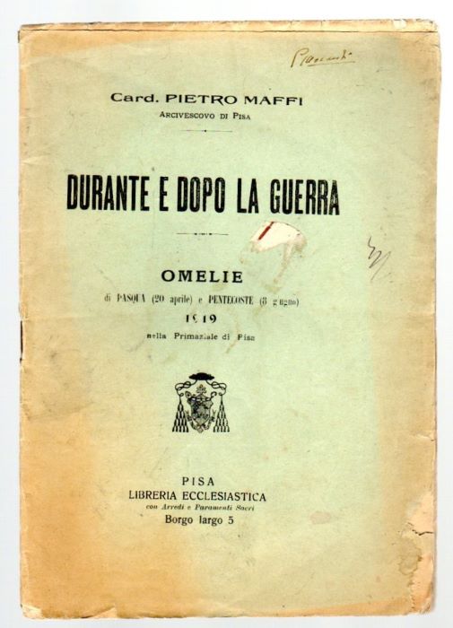 Durante e dopo la guerra: omelie di pasqua (20 aprile) …