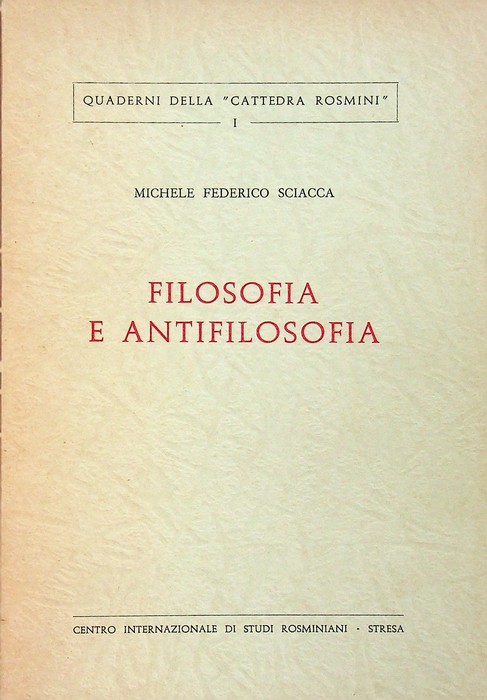 Filosofia e antifilosofia.