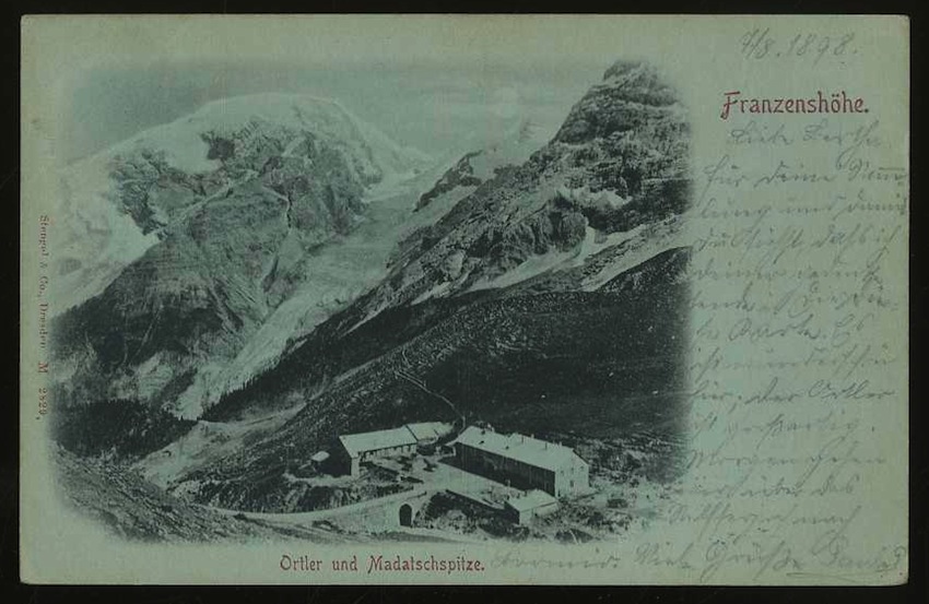 Franzenshöhe. Ortler und Madatschspitze.