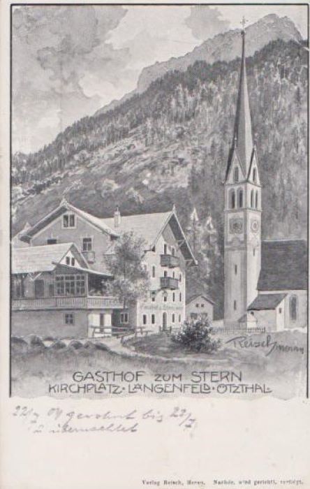 Gasthof zum Stern Kirchplatz Langenfeld Otzthal.